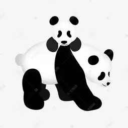 趴在妈妈背上的熊猫素材图片免费下载千库网