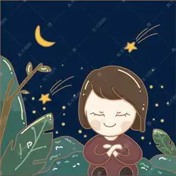 新年节日女孩许愿手绘卡通素材图片免费下载千库网