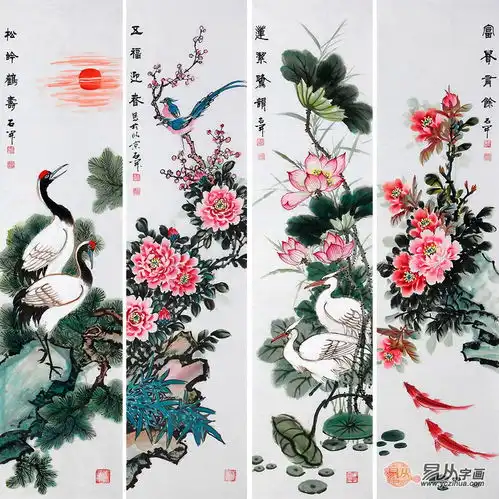 70余岁高龄画家石开精品花鸟作品欣赏