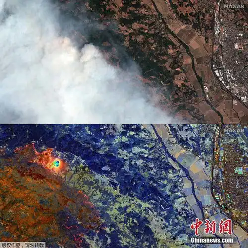 美国发布加州大火卫星图像