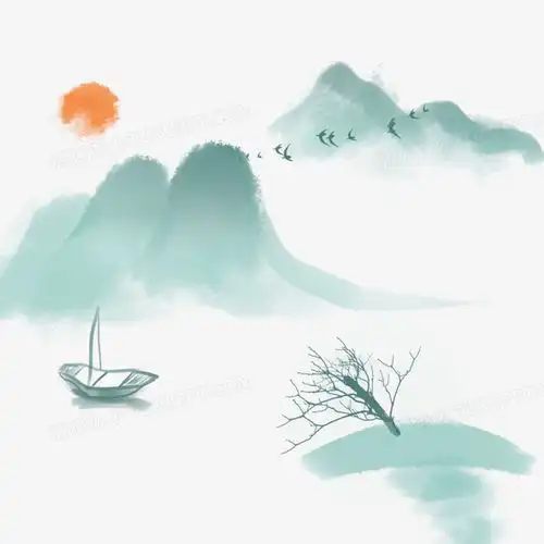 水墨山水画手绘插画配图元素png图片素材免费下载psd格式20002000像素熊猫办公