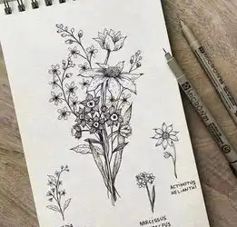 100多种入门针管笔花卉,好实用的素材