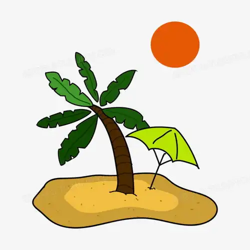 夏日唯美沙滩手绘插画背景png图片素材免费下载psd格式40004000像素熊猫办公