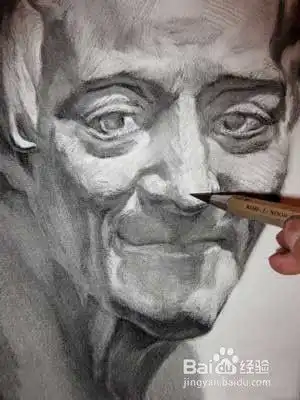 素描石膏头像伏尔泰的正面画法