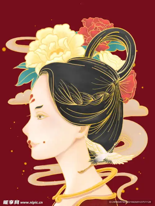 国潮美女插画设计图