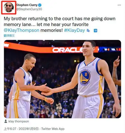 热搜第一克莱回归,库里将18万的头像换成克莱照片,nba官方祝贺