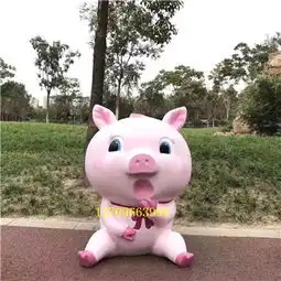 卡通猪造型雕塑,玻璃钢猪雕塑价格,佛山卡通猪雕塑厂家-黄页88网