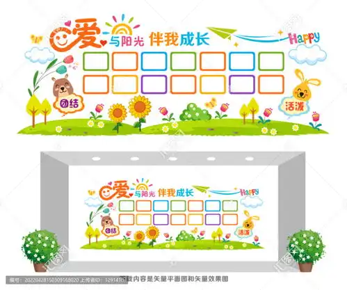 幼儿园照片墙,幼儿展板,宣传展板模板,设计模板,汇图网