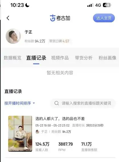 带货不如捧人延禧攻略等爆款推手于正试水带货3小时仅售出70万,称不一定会再做了