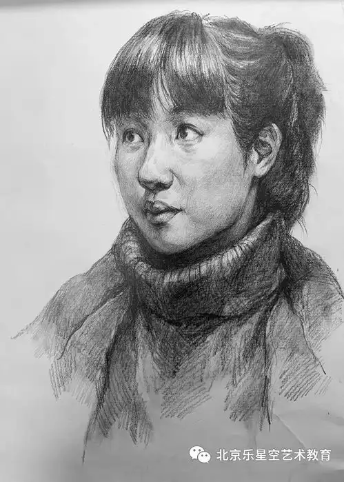 中高考素描头像作品展示丨2020年乐星空中高考秋季班部分素描头像优秀作品展示