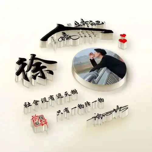 姓氏头像第539期,人生靠自己3d立体签名头像,七月前程似锦