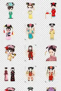 卡通可爱古代格格女孩人物免扣png图片素材模板下载36.25mb美女大全人物形象