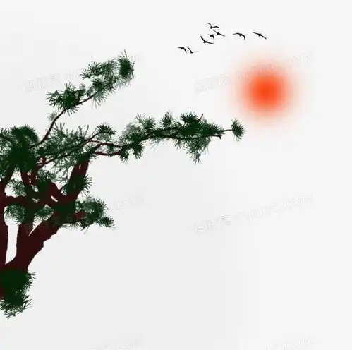 中国风水墨青松手绘图片免费下载png素材编号vj9ir67nn图精灵