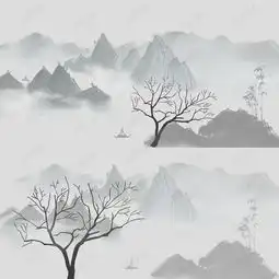 中国风水墨山水psd分层主图背景图片免费下载主图直通车psd千库网图片编号5290058