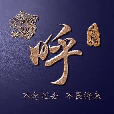 姓氏霸气头像,老虎头主题金色字体实力宠粉