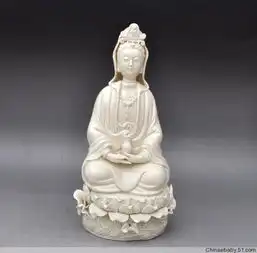 德化瓷抱瓶观音像面向和蔼端庄瓷质白如玉,滑如脂