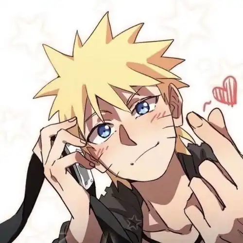 动漫头像火影忍者鸣人可爱头像,今天很累,加油,鸣人给你比心