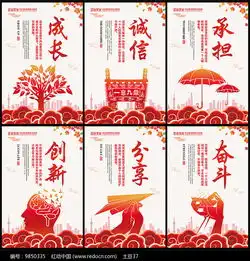 成长诚信承担创新分享奋斗企业挂画