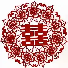 窗花剪纸图案大全之四季平安鲤鱼福字灯笼窗花的剪法