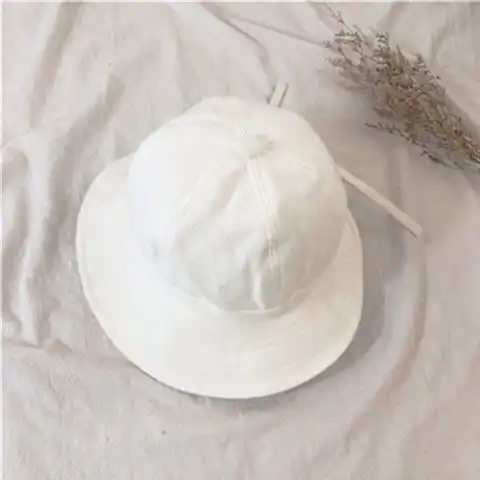 帽子女渔夫帽夏季韩版学生圆脸纯色蝴蝶结盆帽百搭大檐防晒遮阳帽