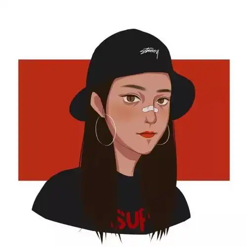 手绘女头像